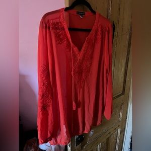 Orange Sheer Lane Bryant Blouse